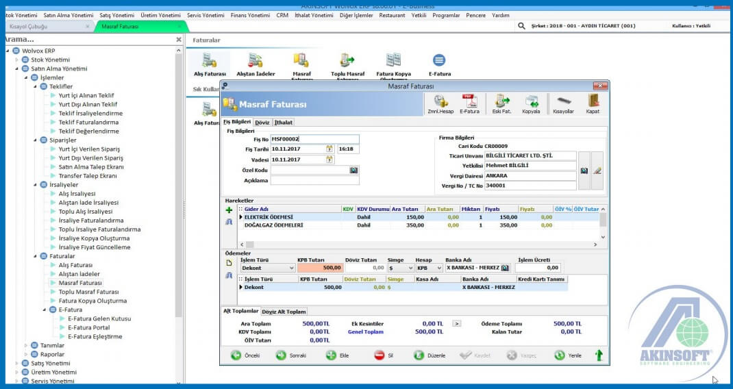Akınsoft ERP Satınalma Yönetimi
